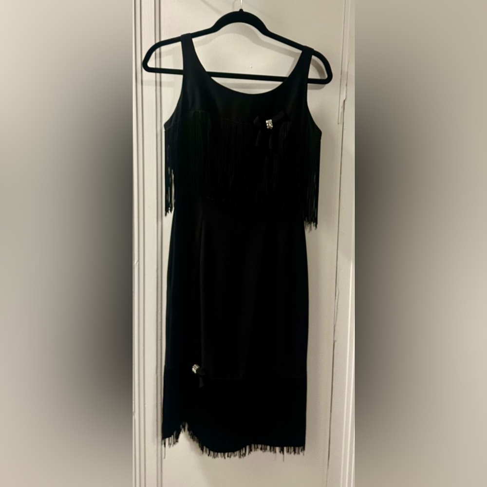 50's Vintage Black Fringe Dress